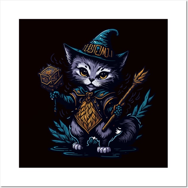 Kitten Wizard II Wall Art by mysticpotlot